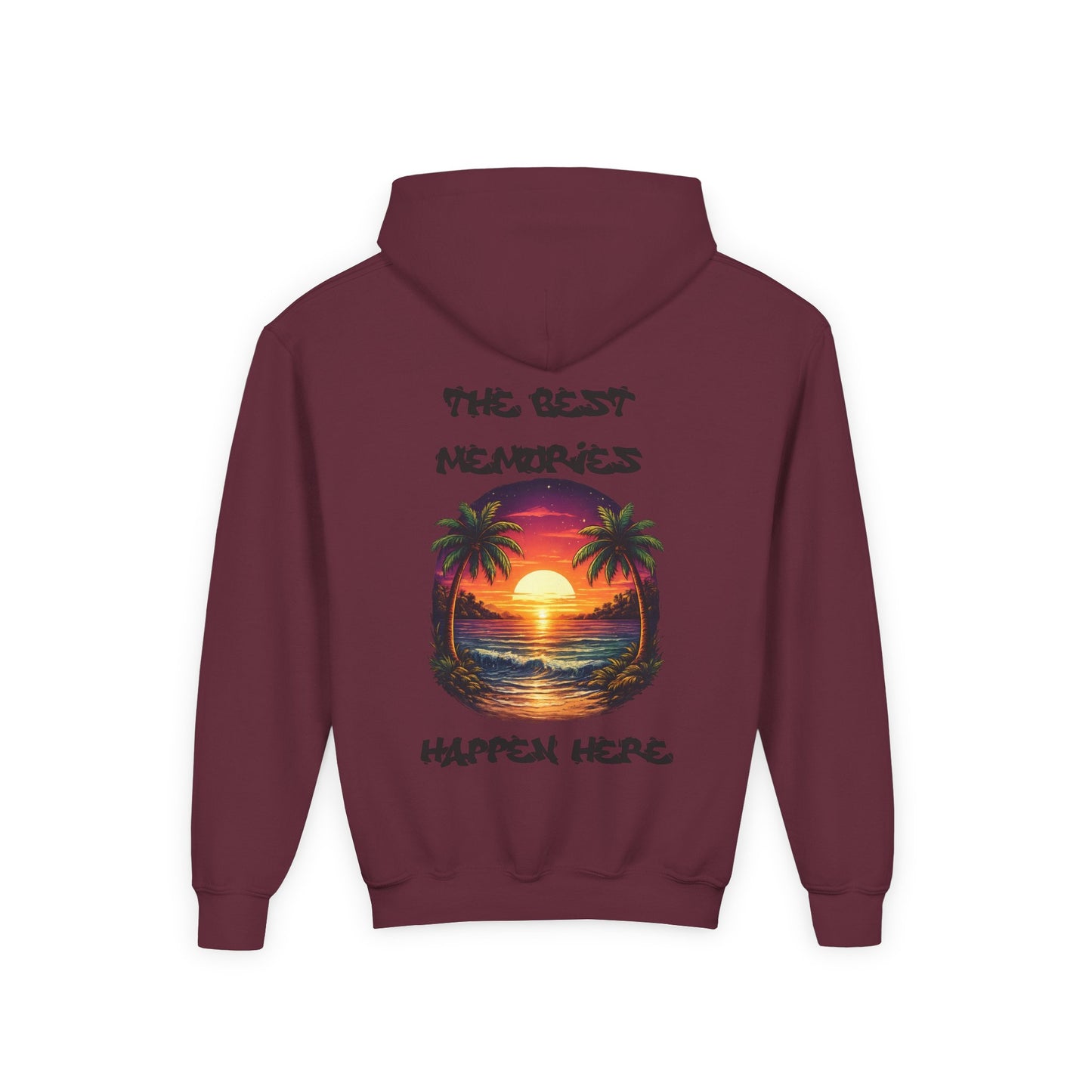 Youth Hoodie — Tropical Sunset Palm Beach Graphic