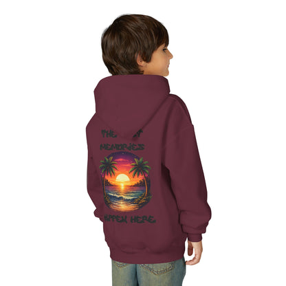 Youth Hoodie — Tropical Sunset Palm Beach Graphic