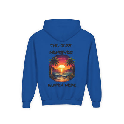 Youth Hoodie — Tropical Sunset Palm Beach Graphic