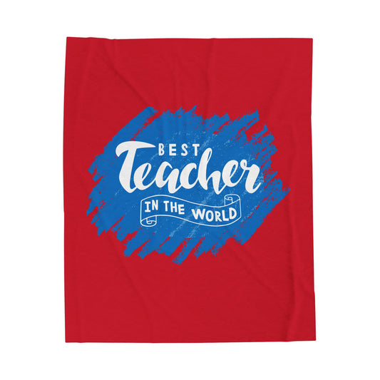Red and Blue Veleteen Plush Teacher Blanket