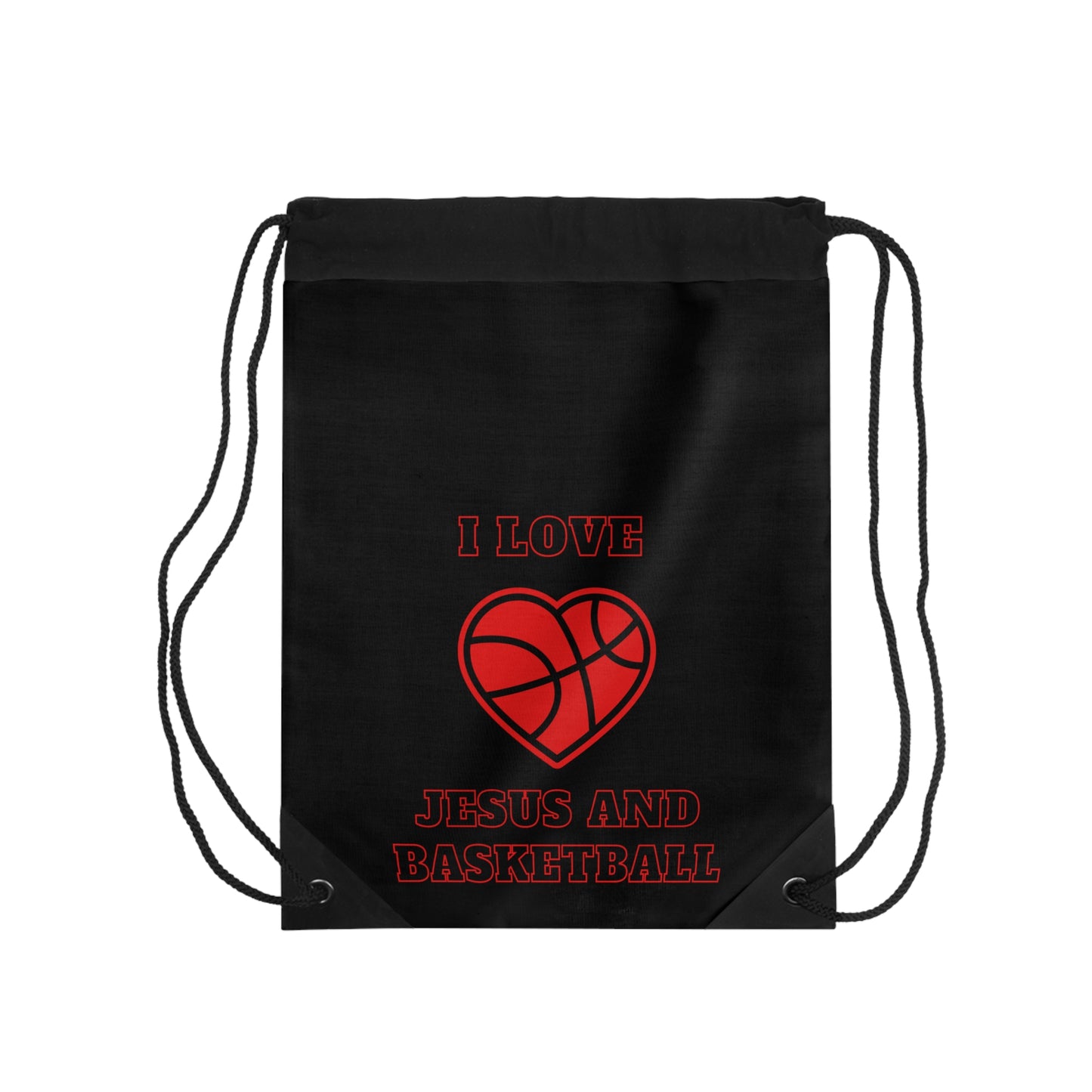 I Love Jesus and Basketball Drawstring Bag