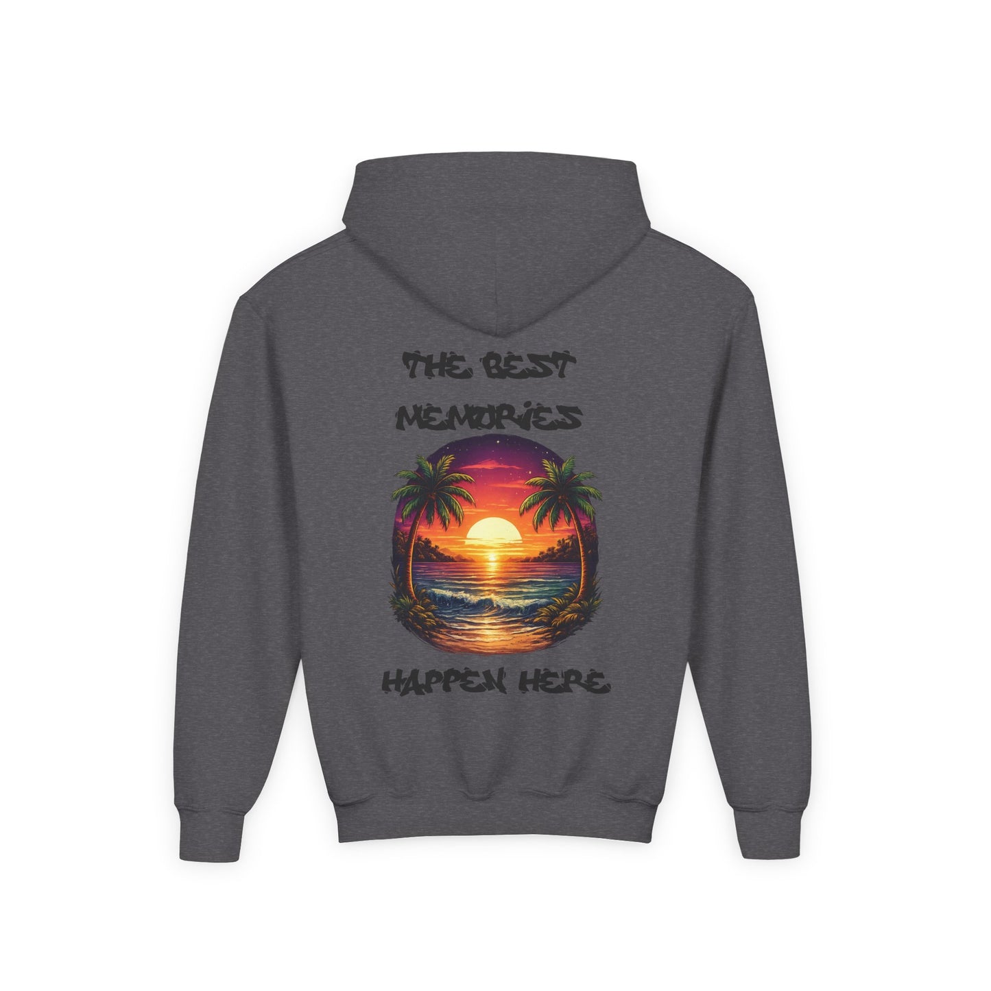 Youth Hoodie — Tropical Sunset Palm Beach Graphic