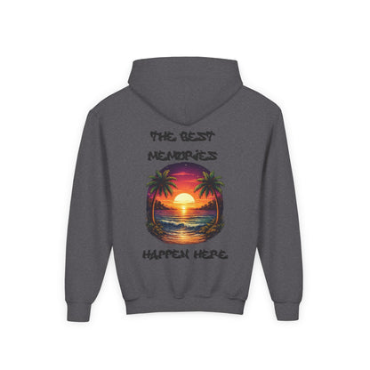 Youth Hoodie — Tropical Sunset Palm Beach Graphic