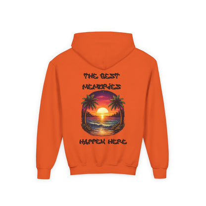 Youth Hoodie — Tropical Sunset Palm Beach Graphic