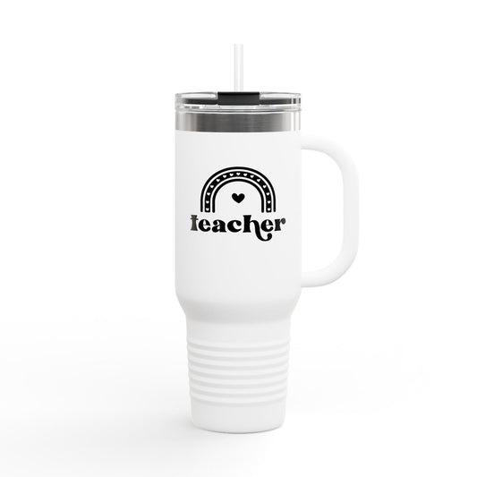 Travel Mug - Teacher with Rainbow - Teacher Appreciation Gift