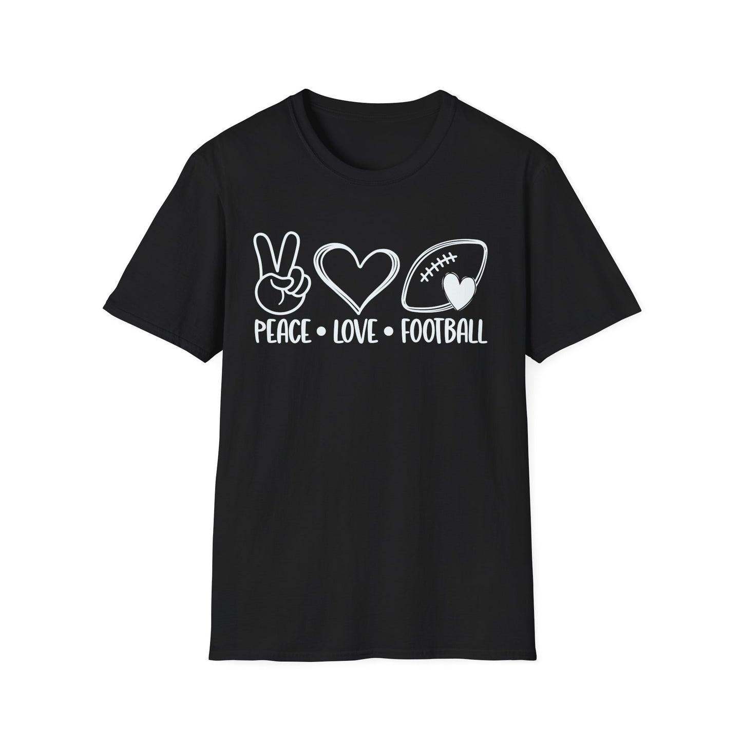 Peace Love Football Unisex Softstyle T-Shirt