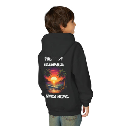 Youth Hoodie — Tropical Sunset Palm Beach Graphic