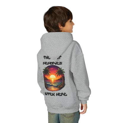 Youth Hoodie — Tropical Sunset Palm Beach Graphic