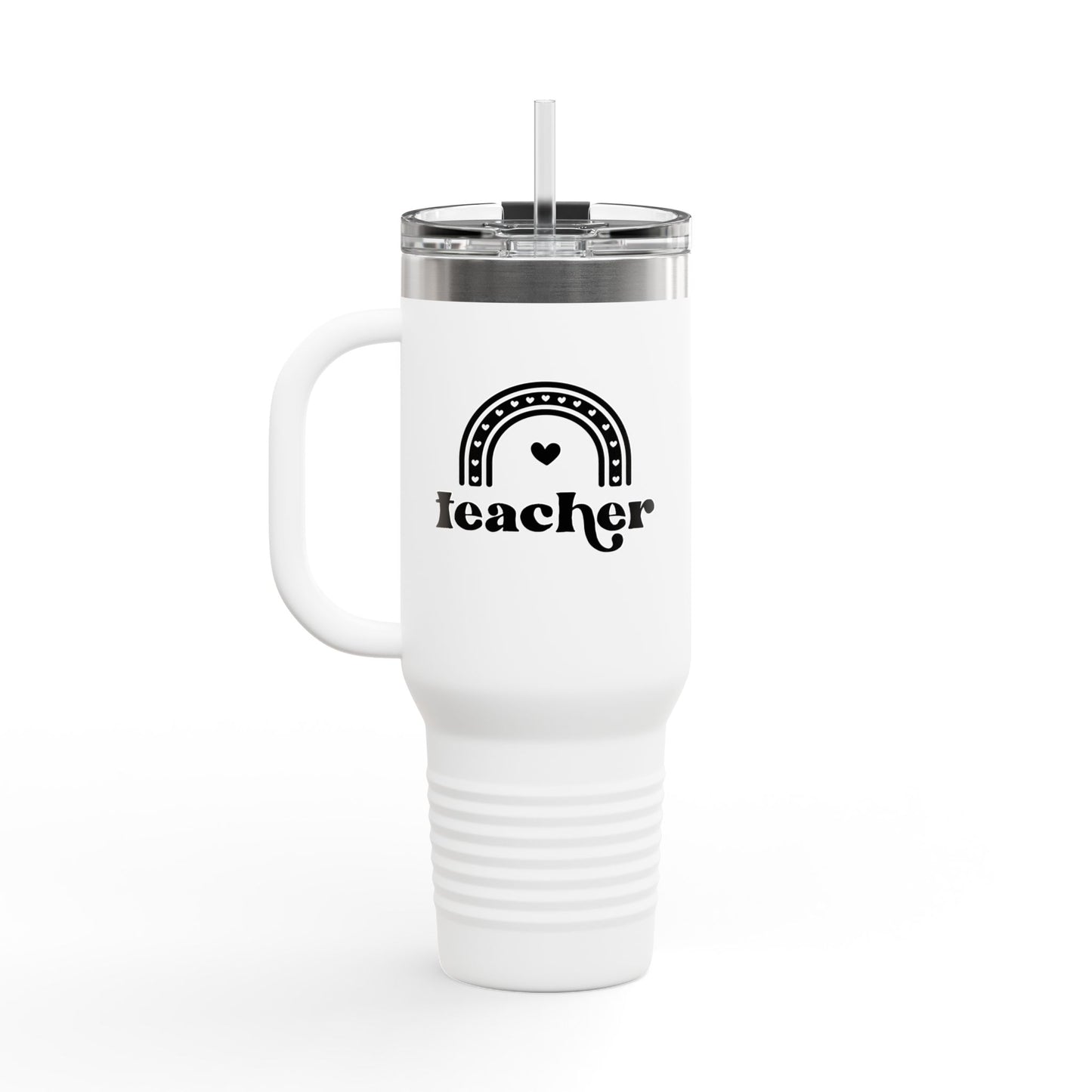 Travel Mug - Teacher with Rainbow - Teacher Appreciation Gift