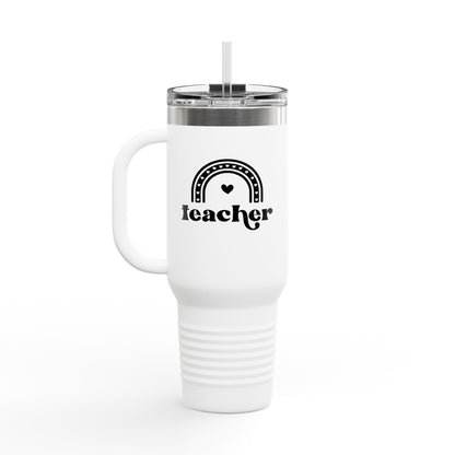 Travel Mug - Teacher with Rainbow - Teacher Appreciation Gift