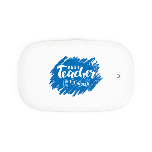 UV Phone Sanitizer & Wireless Charger for Teachers - Best Teacher in the World Design