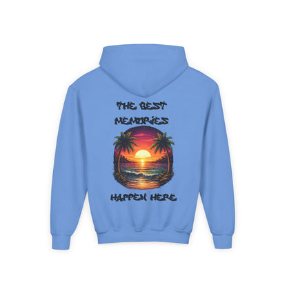 Youth Hoodie — Tropical Sunset Palm Beach Graphic