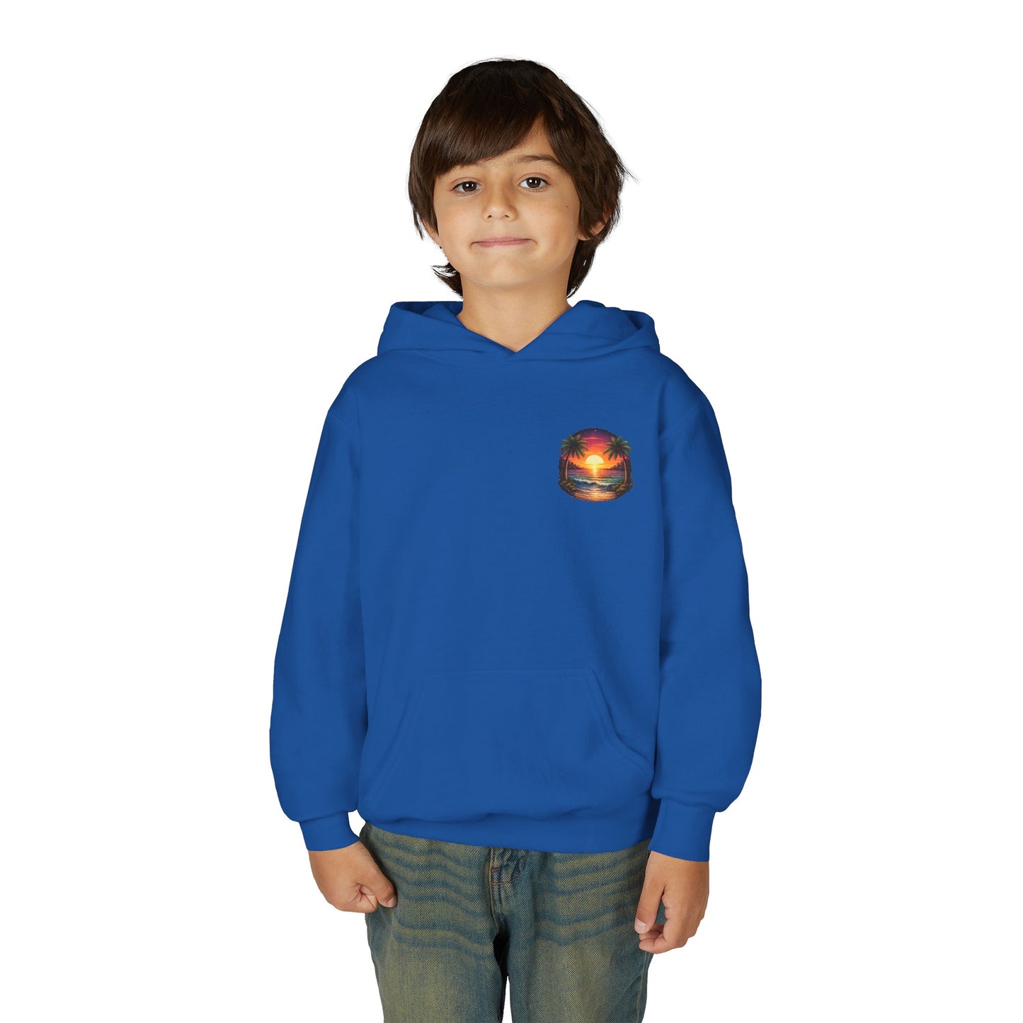 Youth Hoodie — Tropical Sunset Palm Beach Graphic
