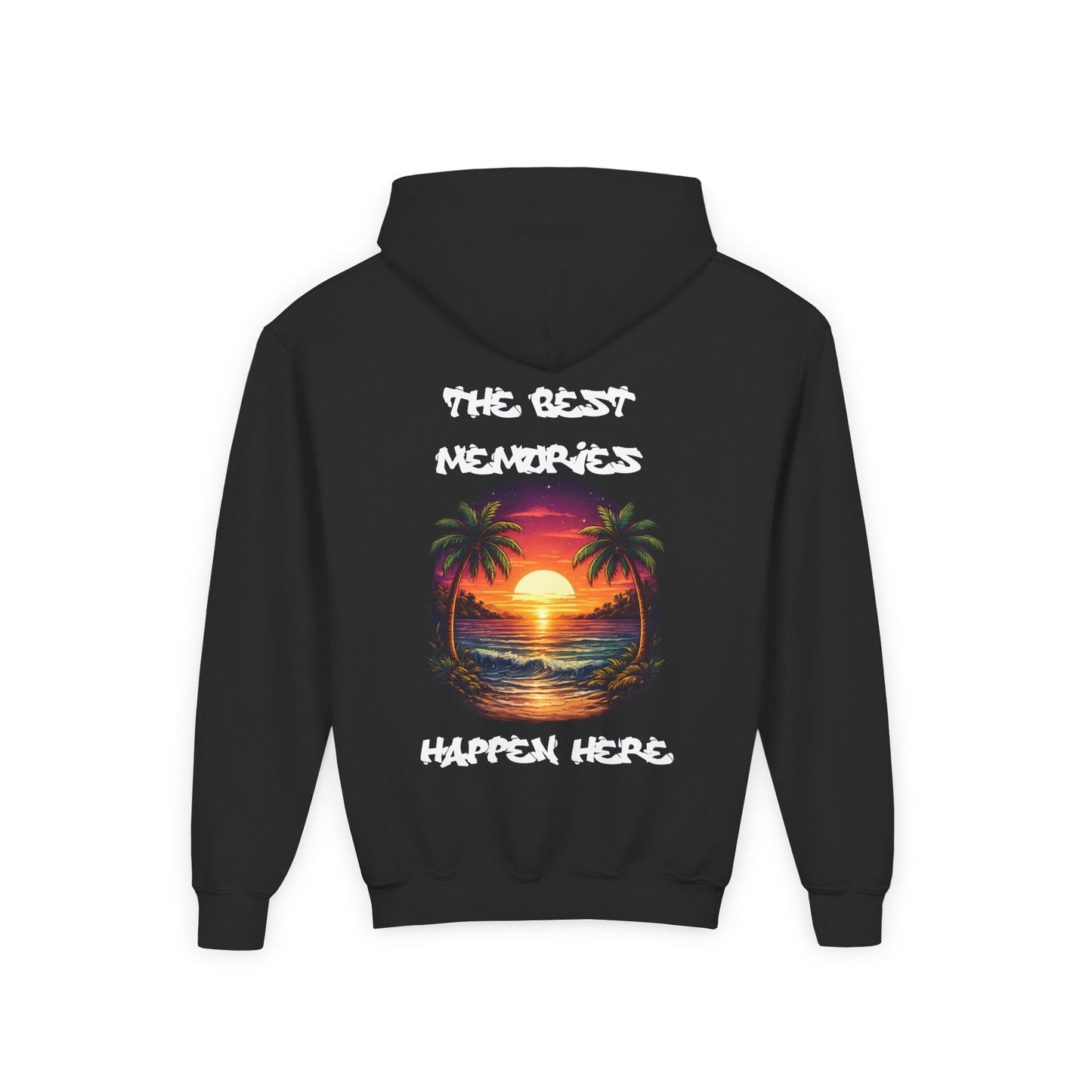 Youth Hoodie — Tropical Sunset Palm Beach Graphic
