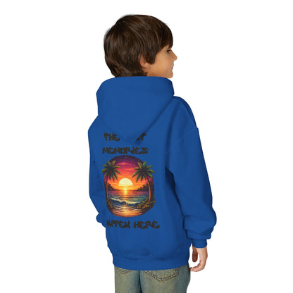 Youth Hoodie — Tropical Sunset Palm Beach Graphic