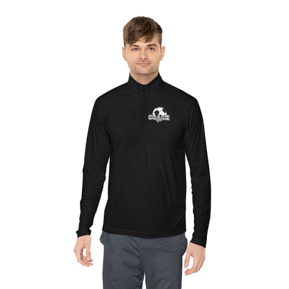 Soccer Coach Quarter-Zip Pullover — 'Coach' Graphic with Soccer Ball