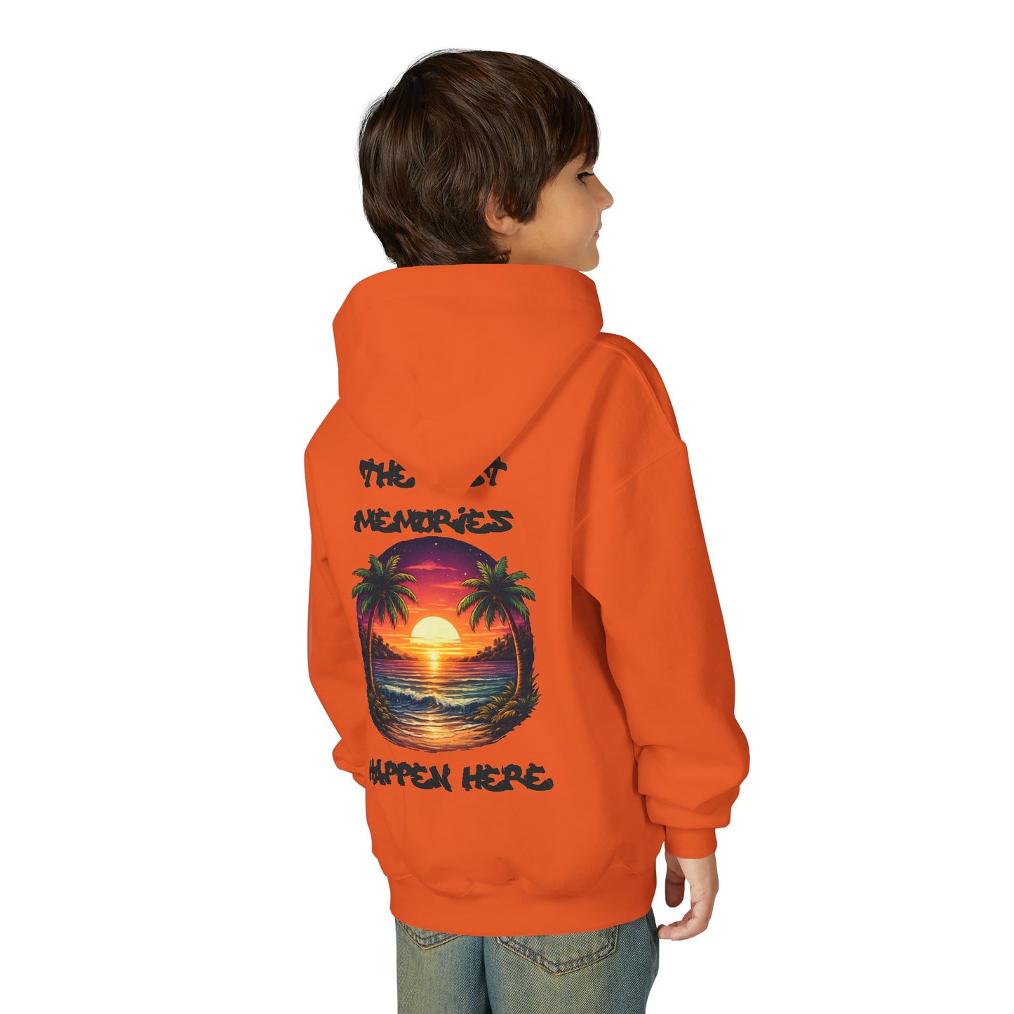 Youth Hoodie — Tropical Sunset Palm Beach Graphic