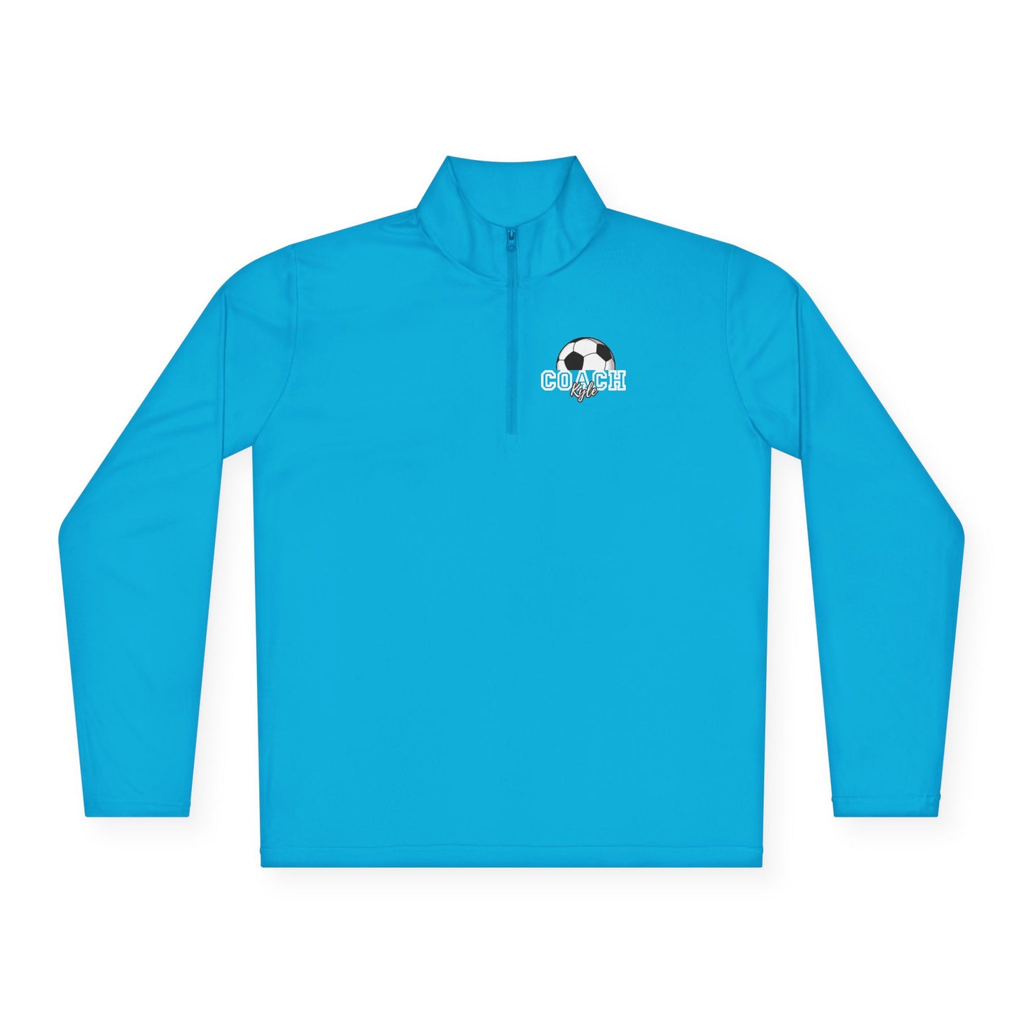 Soccer Coach Quarter-Zip Pullover — 'Coach' Graphic with Soccer Ball