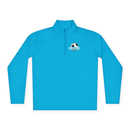 Soccer Coach Quarter-Zip Pullover — 'Coach' Graphic with Soccer Ball