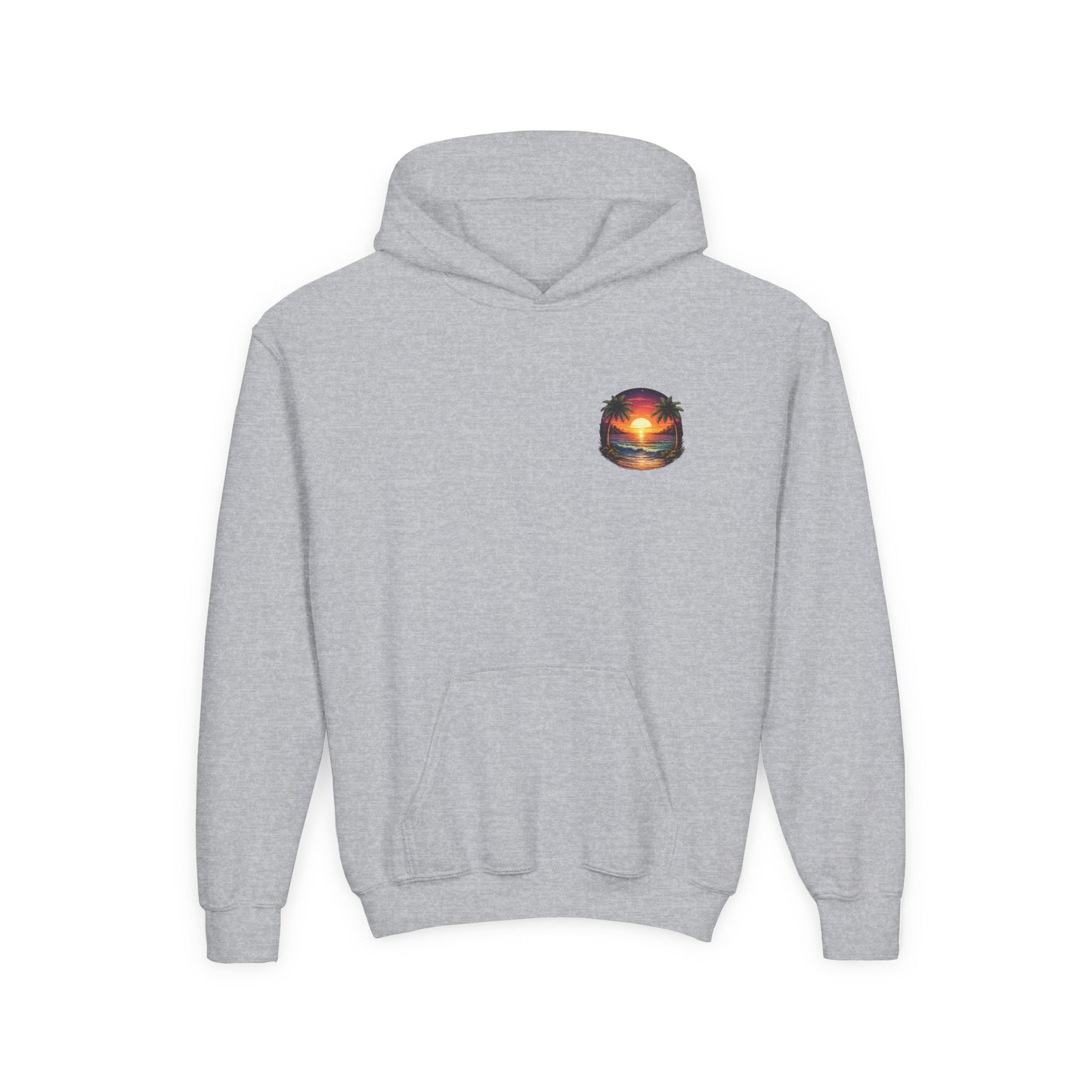 Youth Hoodie — Tropical Sunset Palm Beach Graphic