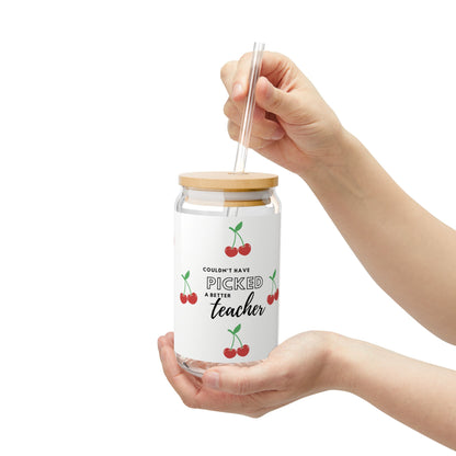 Sipper Glass Cherries Teacher Appreciation Gift 16oz