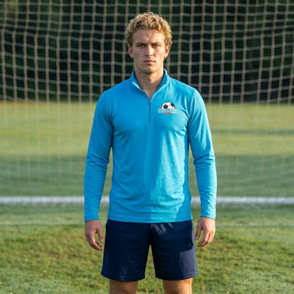 Soccer Coach Quarter-Zip Pullover — 'Coach' Graphic with Soccer Ball
