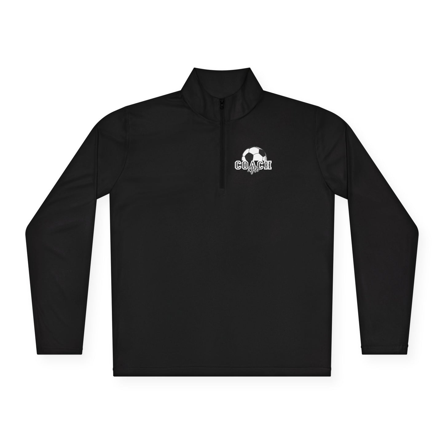 Soccer Coach Quarter-Zip Pullover — 'Coach' Graphic with Soccer Ball