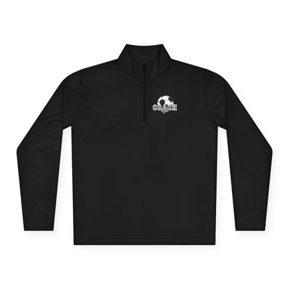 Soccer Coach Quarter-Zip Pullover — 'Coach' Graphic with Soccer Ball