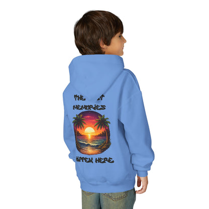 Youth Hoodie — Tropical Sunset Palm Beach Graphic