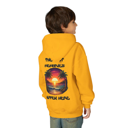 Youth Hoodie — Tropical Sunset Palm Beach Graphic