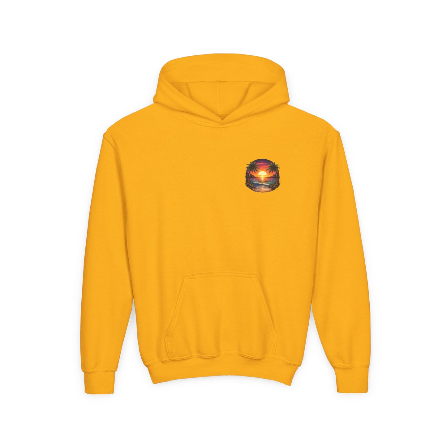 Youth Hoodie — Tropical Sunset Palm Beach Graphic