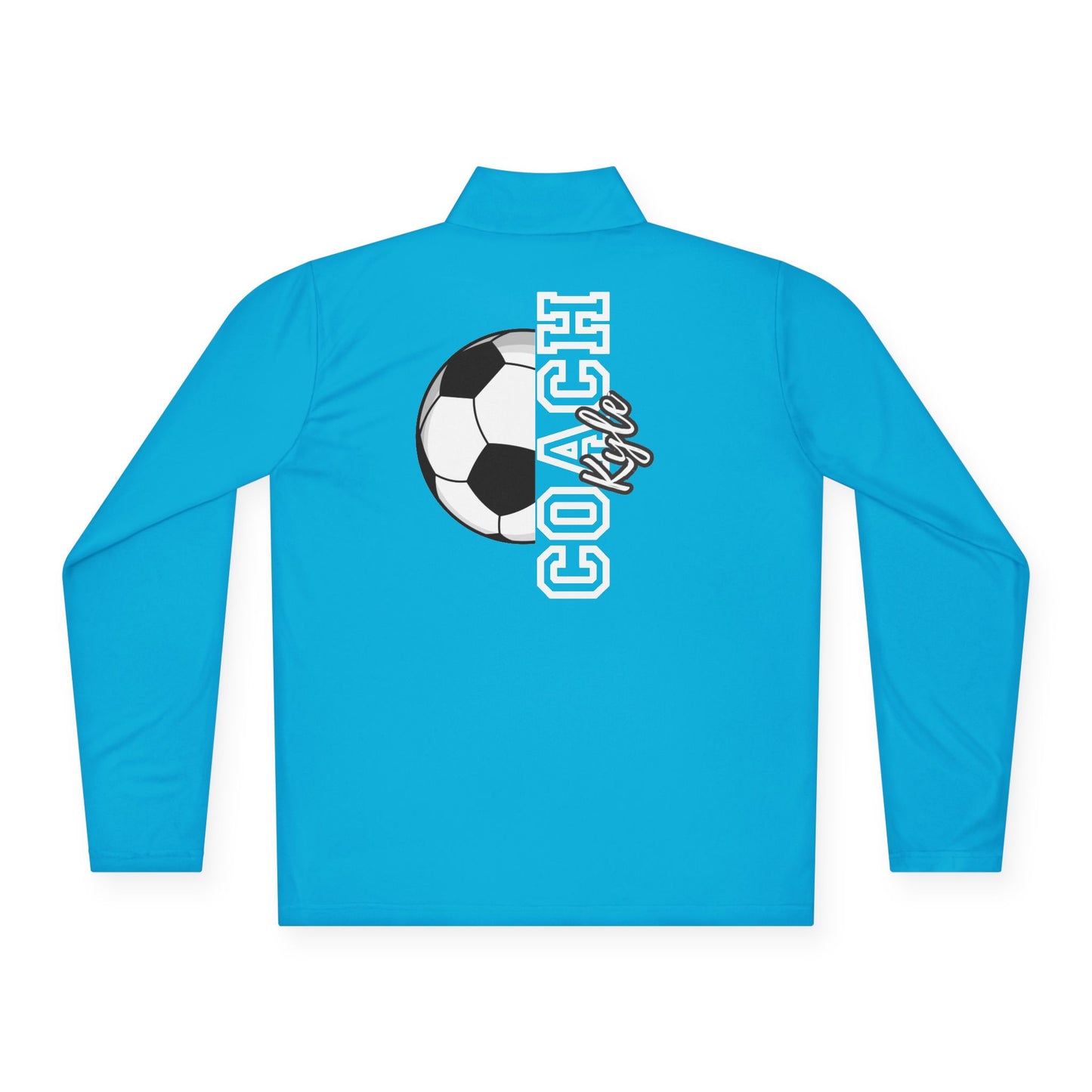 Soccer Coach Quarter-Zip Pullover — 'Coach' Graphic with Soccer Ball