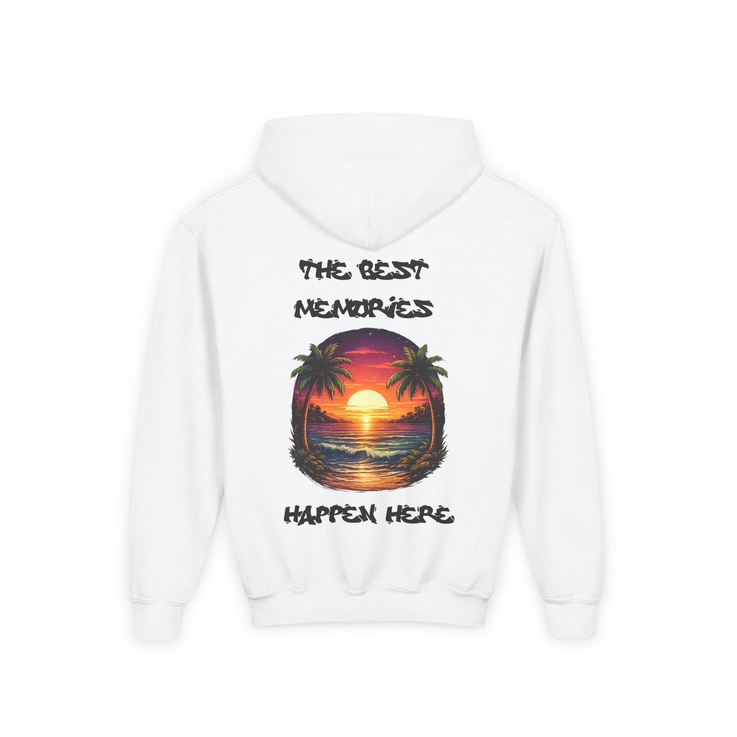 Youth Hoodie — Tropical Sunset Palm Beach Graphic