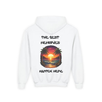 Youth Hoodie — Tropical Sunset Palm Beach Graphic