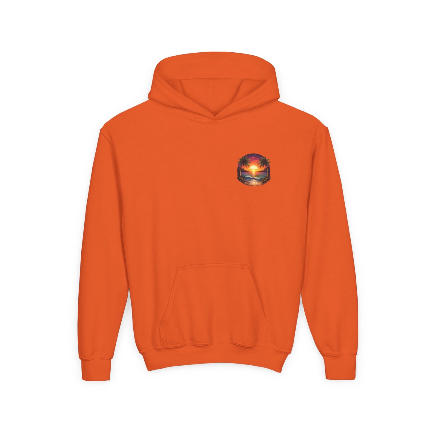 Youth Hoodie — Tropical Sunset Palm Beach Graphic