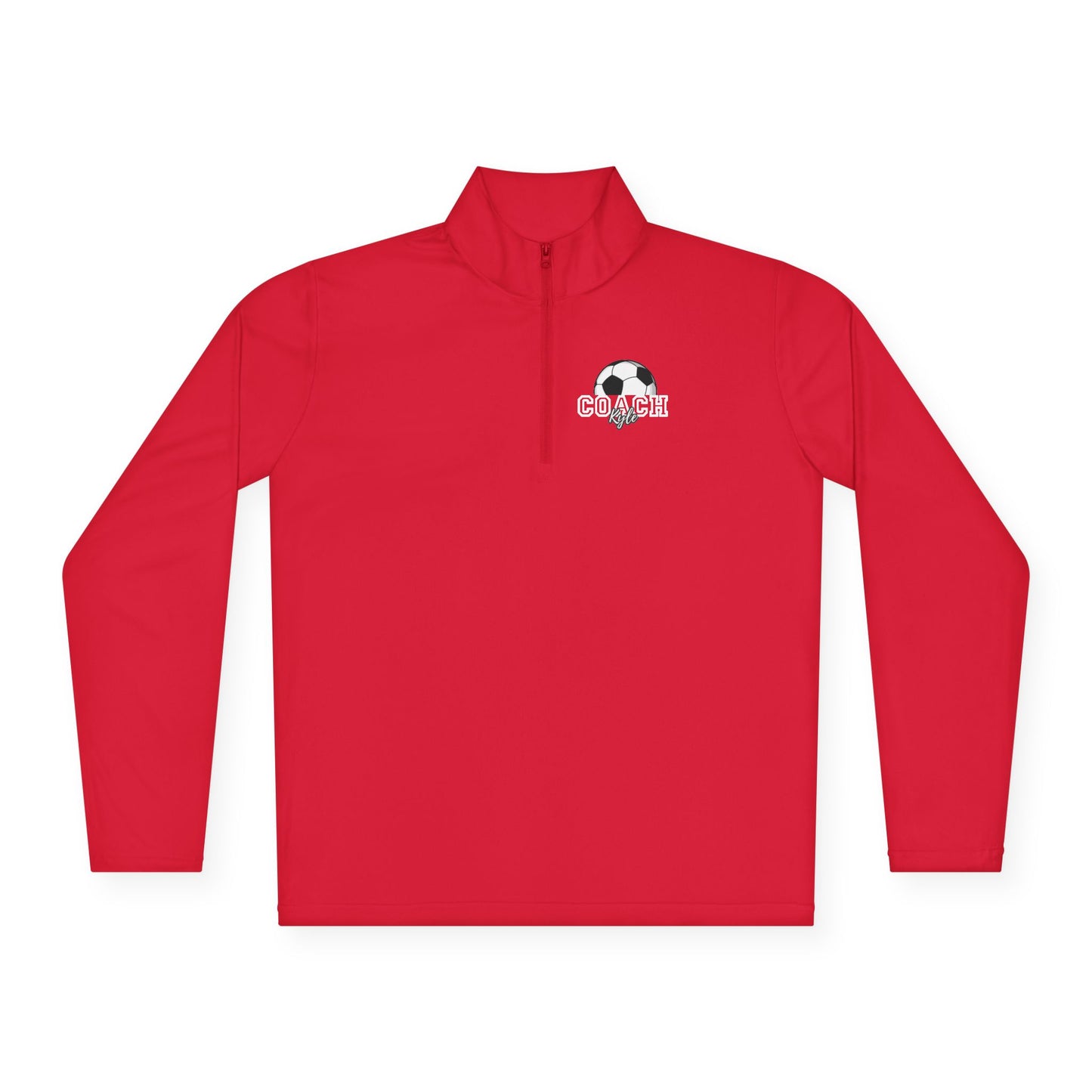 Soccer Coach Quarter-Zip Pullover — 'Coach' Graphic with Soccer Ball