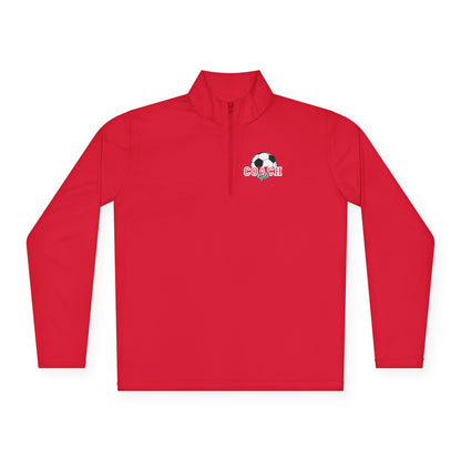 Soccer Coach Quarter-Zip Pullover — 'Coach' Graphic with Soccer Ball