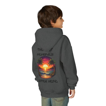 Youth Hoodie — Tropical Sunset Palm Beach Graphic