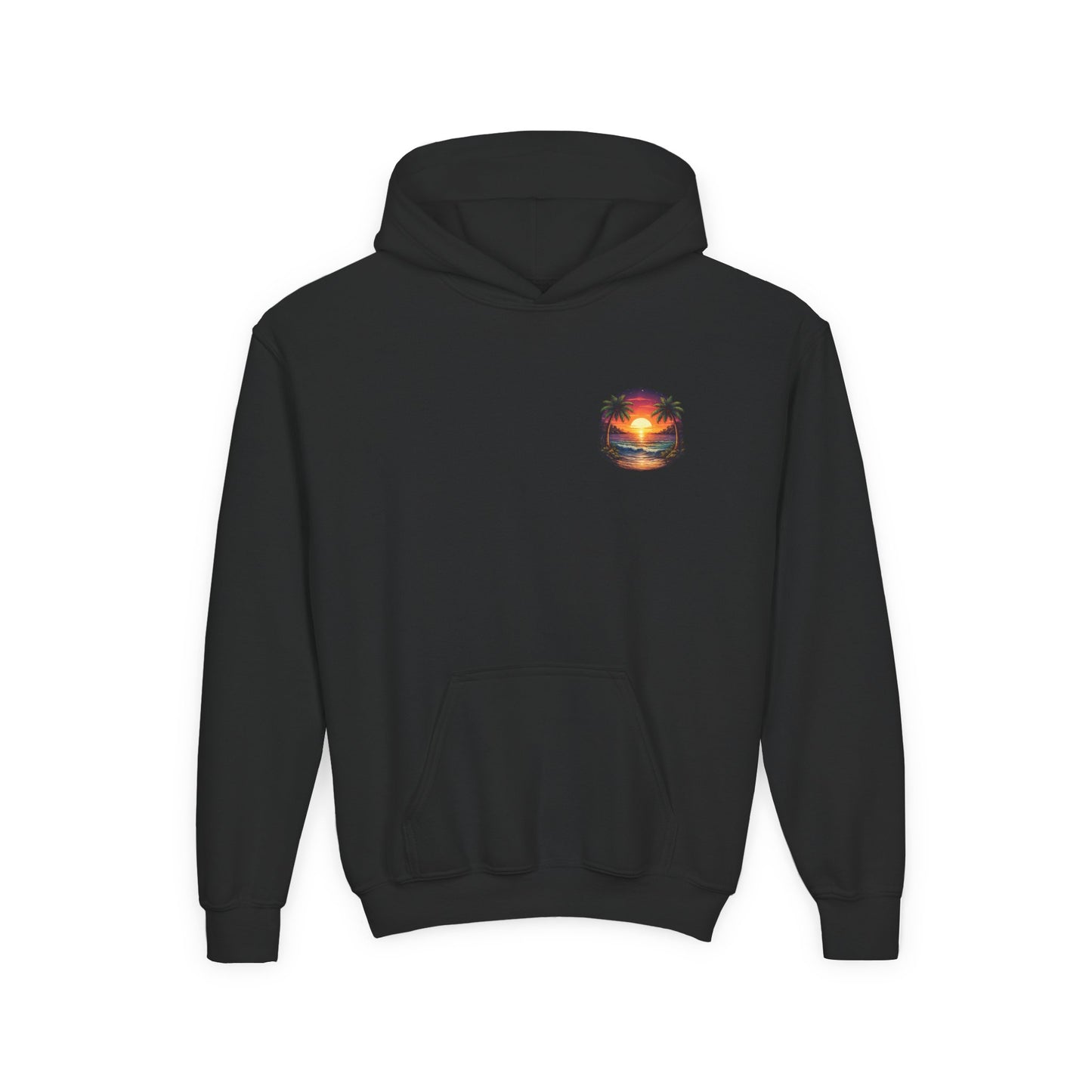 Youth Hoodie — Tropical Sunset Palm Beach Graphic