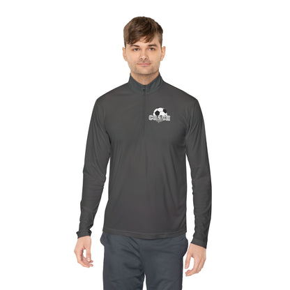 Soccer Coach Quarter-Zip Pullover — 'Coach' Graphic with Soccer Ball