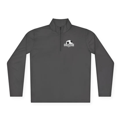 Soccer Coach Quarter-Zip Pullover — 'Coach' Graphic with Soccer Ball