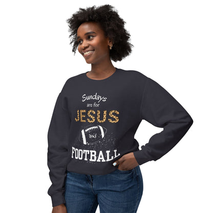 Sundays are for Jesus and Football Unisex Lightweight Crewneck Sweatshirt