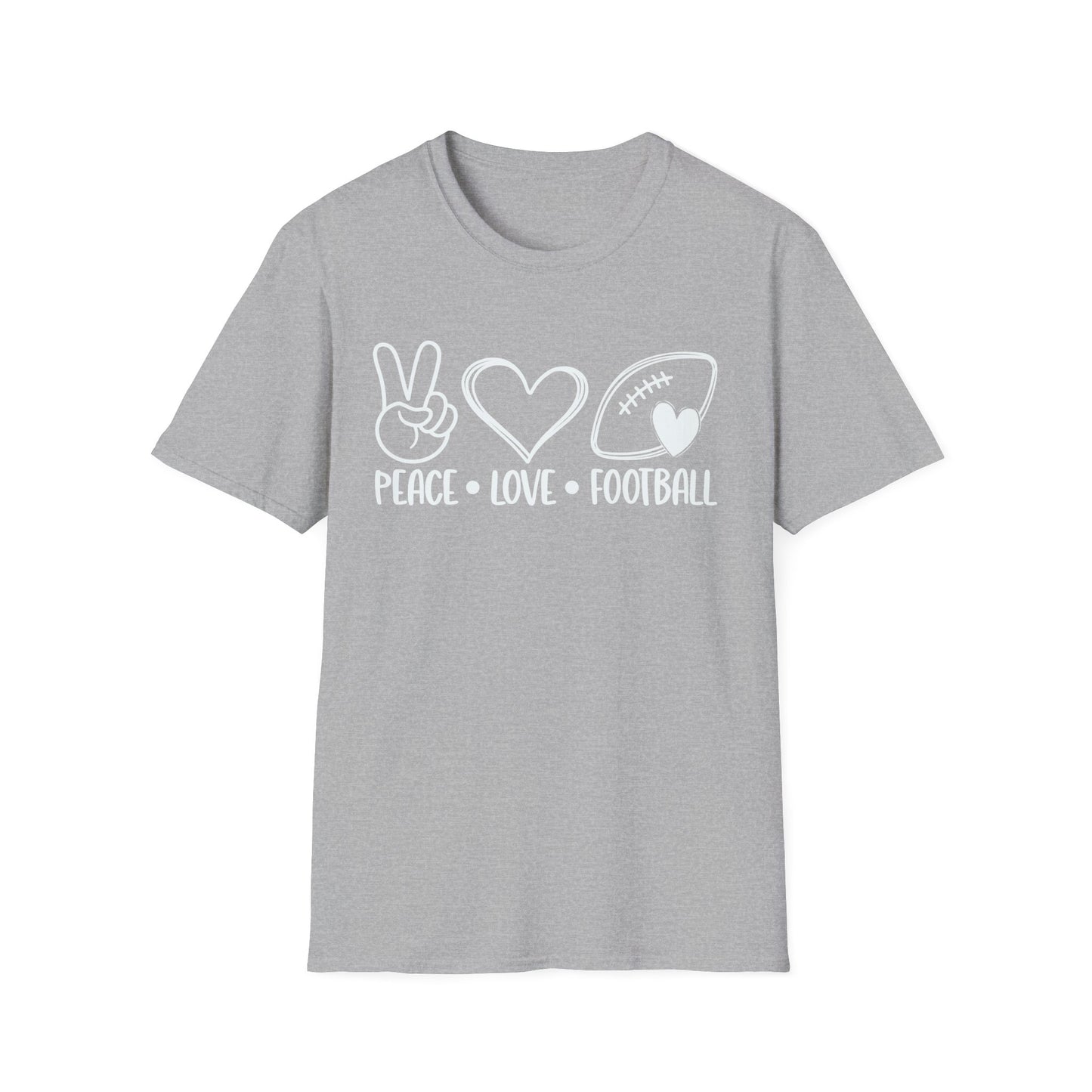 Peace Love Football Unisex Softstyle T-Shirt