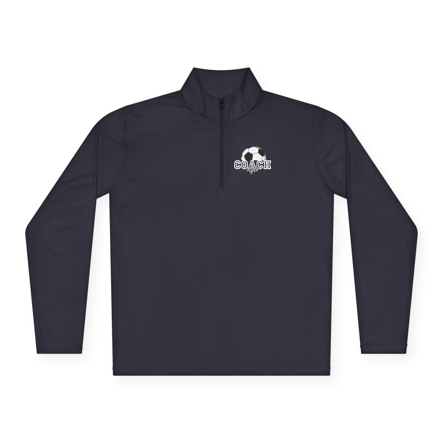 Soccer Coach Quarter-Zip Pullover — 'Coach' Graphic with Soccer Ball
