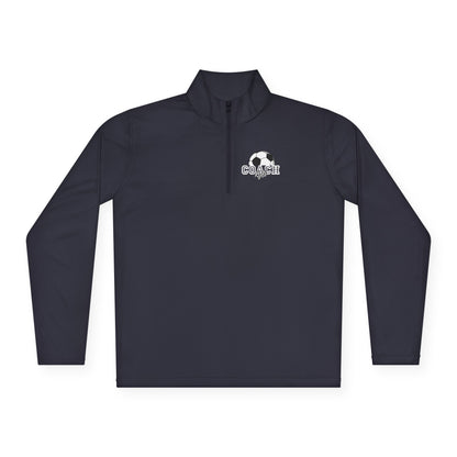 Soccer Coach Quarter-Zip Pullover — 'Coach' Graphic with Soccer Ball