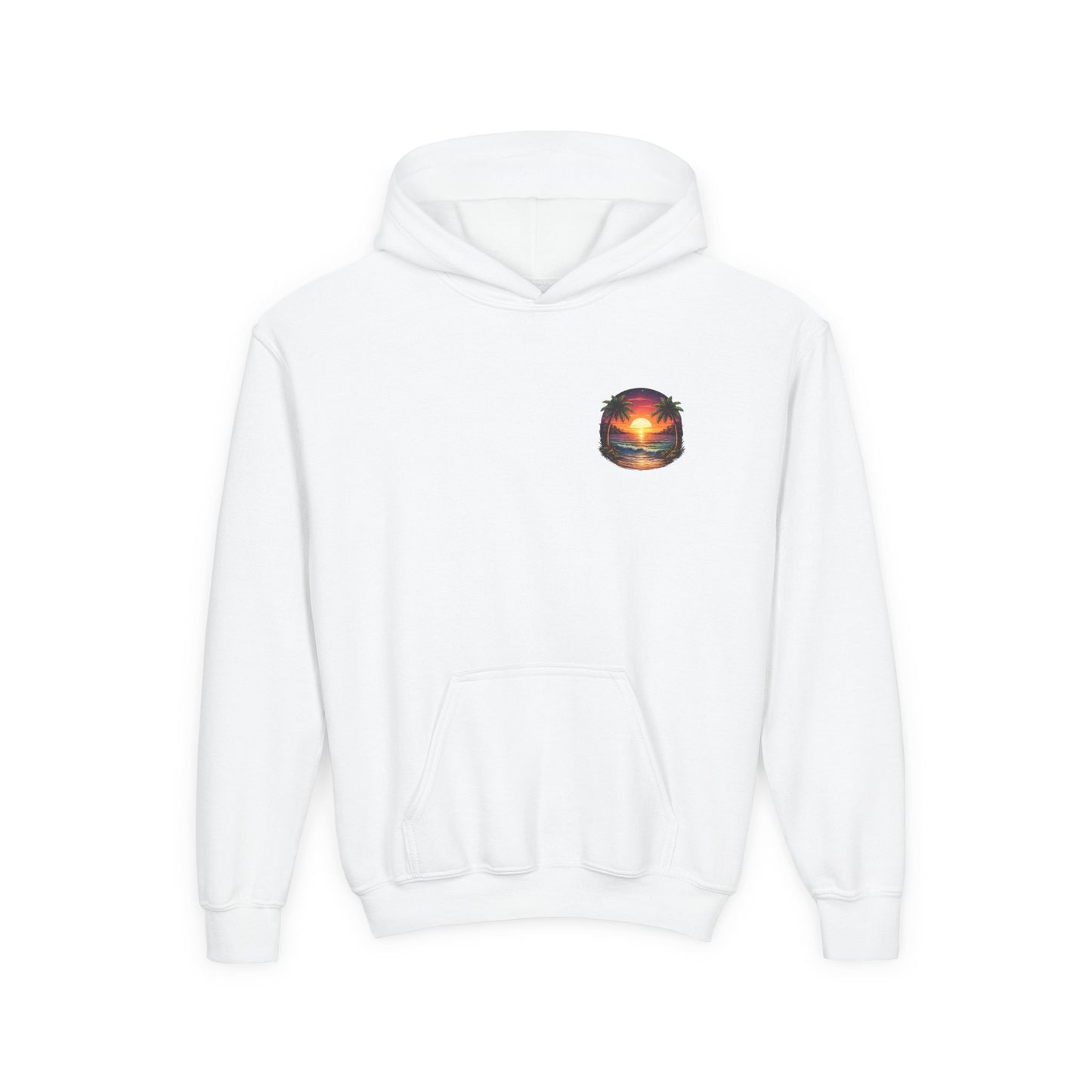 Youth Hoodie — Tropical Sunset Palm Beach Graphic