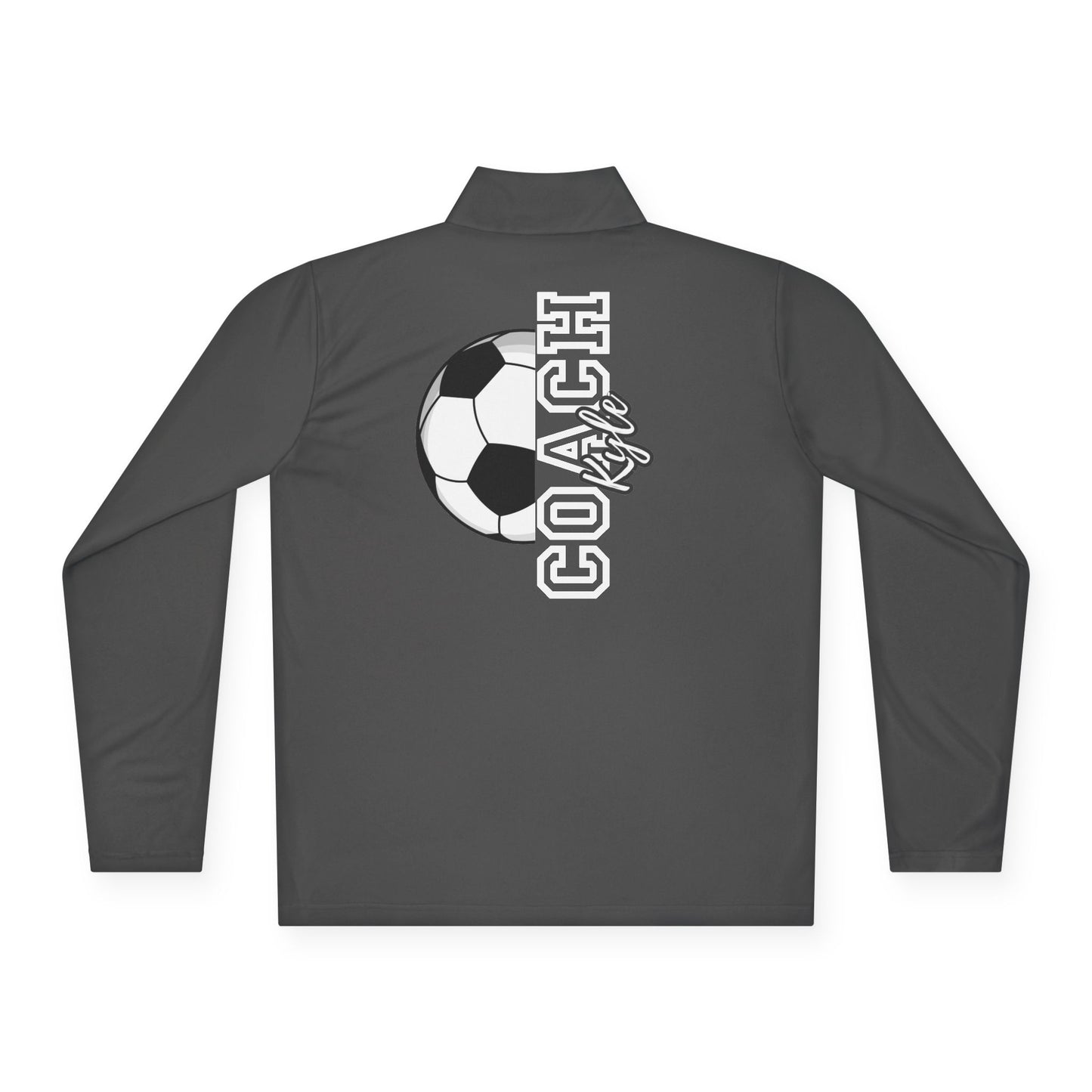 Soccer Coach Quarter-Zip Pullover — 'Coach' Graphic with Soccer Ball
