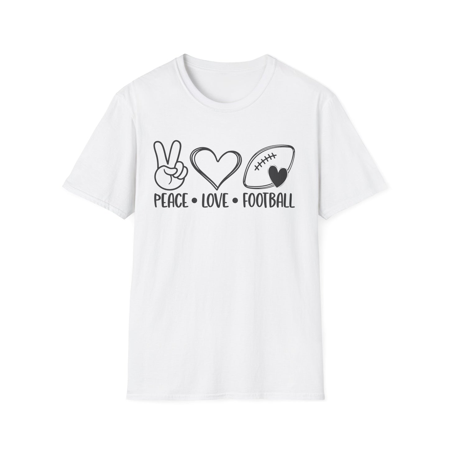 Peace Love Football Unisex Softstyle T-Shirt