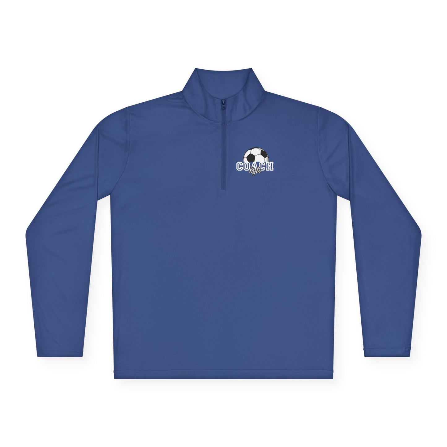 Soccer Coach Quarter-Zip Pullover — 'Coach' Graphic with Soccer Ball