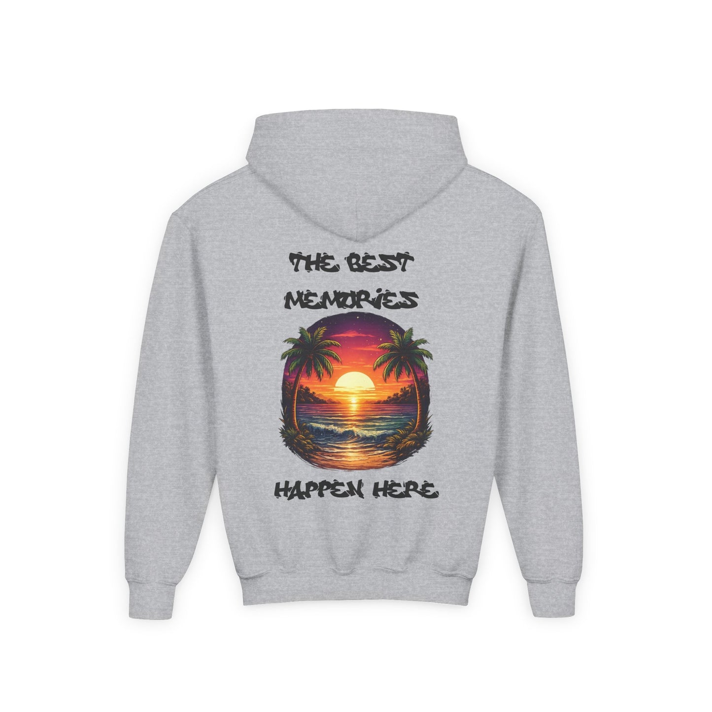 Youth Hoodie — Tropical Sunset Palm Beach Graphic